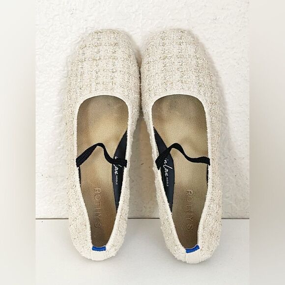 Rothy’s The Max Square Toe Mary Jane ballet Flats in cream. 10.5 - Picture 10 of 17